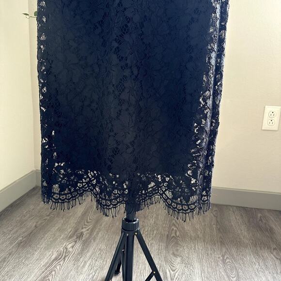 En Focus Studio Black Floral Lace Sheath Dress NWT Size 6 Cocktail Formal Midi - Picture 4 of 9